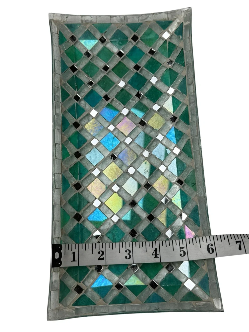 Pier 1 Green and Teal Mosaic Glass Wall Panel